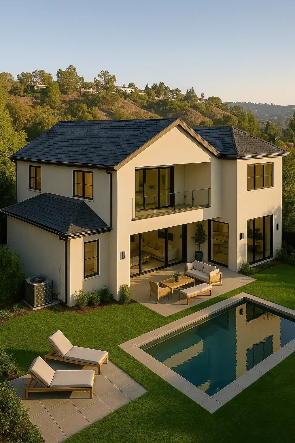 Modern home asphalt shingles roofing Modern home asphalt shingles roofing